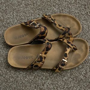 Cheetah footbed sandals